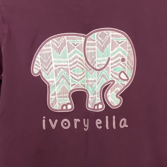 Purple Ivory Ella Elephant Charity Pocket Long Sleeve Women’s S T-Shirt - Picture 3 of 6